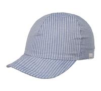 maximo Twotone Stripes Kids Cap Basecap Baseballcap Baumwollcap Kindercap Kinder - Made in Germany mit Schirm Frühling-Sommer Sommer - 55 cm blau