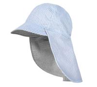 maximo Twotone Stripes Kids Wendecap Wendemütze Kinder - Made in Germany Sommercap mit Schirm Frühling-Sommer Sommer - 49 cm blau