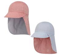maximo Twotone Stripes Kids Wendecap Wendemütze Kinder - Made in Germany Sommercap mit Schirm Frühling-Sommer Sommer - 51 cm rot