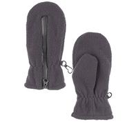 Maximo Unisex Kinder-Fleece-Fausthandschuhe grau mit wasserabweisendem Reißverschluss grau für Jungen und Mädchen, Gr. 2 (2)