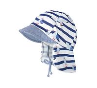 maximo Unisex MINI-Schildmütze Marine-wollweiß, maritim, Jersey Bedruckt, Nackenschutz, Bindeband, Sonnenhut Made in Germany (as3, Numeric, Numeric_49)