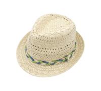maximo Vented Crown Kids Strohhut Strohtrilby Sommerhut Sonnenhut Strandhut Kinderhut Kinder - Sommer Frühling-Sommer - 55 cm Natur