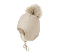 maximo Winter-Strickmütze Glitzer Fake Fur 49 beige