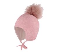maximo Winter-Strickmütze Glitzer Fake Fur 49 rosa