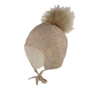 maximo Winter-Strickmütze Glitzer Fake Fur 53 braun melange