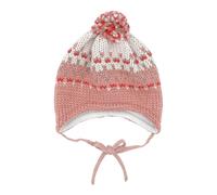 maximo Winter-Strickmütze Jacquard mit Bommel 41 rosa/natur