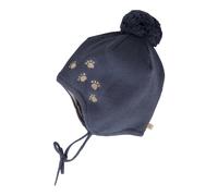 maximo Winter-Strickmütze mit Bommel Pfoten 37 marine/braun