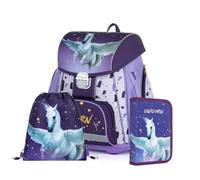 Maximustrade Einhorn Schulranzen Mädchen 1 Klasse Tornister Set 3 tlg. für Grundschule super leicht inkl. Federmäppchen und Sportbeutel