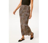 Maxirock ANISTON CASUAL, Damen, Gr. 40, beige, hellbeige, hellbraun, braun, schwarz, Netz, Obermaterial: 95% Polyester, 5% Elasthan. Futter: 100% Polyester, animal-print, bedruckt, sehr figurbetont kn