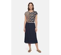 Maxirock BETTY BARCLAY "Damen mit elastischem Bund", Damen, Gr. 44, blau (dunkelblau), Jersey, Obermaterial: 99% Polyester, 1% Elasthan, ausgestellt lang, Röcke Maxirock (45046930-44) dunkelblau