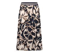 Maxirock BETTY BARCLAY "Damen mit elastischem Bund", Damen, Gr. 46, bunt (dunkelblau, braun), Obermaterial: 100% Viskose, ausgestellt lang, Röcke Maxirock (88669638-46) dunkelblau, braun
