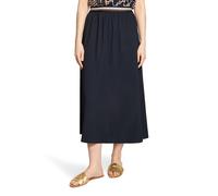 Maxirock BETTY BARCLAY "Damen mit elastischem Bund", Damen, Gr. 46, dunkelblau, Jersey, Obermaterial: 99% Polyester, 1% Elasthan, ausgestellt lang, Röcke Maxirock (45046930-46) dunkelblau