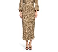 Maxirock BETTY BARCLAY "Damen mit Leoprint", Damen, Gr. 36, beige, khaki, Satin, Obermaterial: 100% Viskose, figurumspielend lang, Röcke Maxirock (67724623-36) beige, khaki