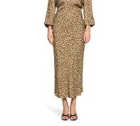 Maxirock BETTY BARCLAY "Damen mit Leoprint", Damen, Gr. 42, beige, khaki, Satin, Obermaterial: 100% Viskose, figurumspielend lang, Röcke Maxirock (67724623-42) beige, khaki