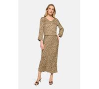 Maxirock BETTY BARCLAY "Damen mit Leoprint", Damen, Gr. 44, braun (beige, khaki), Satin, Obermaterial: 100% Viskose, figurumspielend lang, Röcke Maxirock (67724623-44) beige, khaki