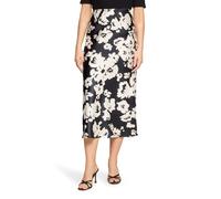 Maxirock BETTY BARCLAY "Damen mit Muster", Damen, Gr. 44, schwarz, weiß, Satin, Obermaterial: 100% Polyester, figurumspielend lang, Röcke Maxirock (35992000-44) schwarz, weiß