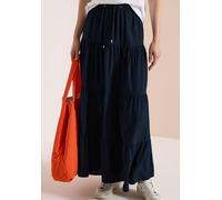 Cecil Damen Maxi-Rock mit Volants und Elastikbund in Blau, Gr: S
