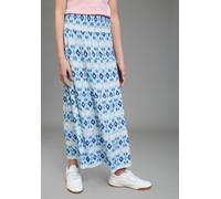 Maxirock KANGAROOS "Rock mit Smoke, Boho-Style für Mädchen", Mädchen, Gr. 164/170, hellblau gemustert, Jersey, Obermaterial: 95% Viskose, 5% Elasthan, bedruckt, ausgestellt, Röcke Maxirock, mit gesmok
