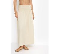 Maxirock LSCN BY LASCANA, Damen, Gr. 38, creme, Web, Obermaterial: 100% Baumwolle, unifarben, figurumspielend knöchelfrei, Röcke Maxirock (63362042-38)