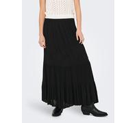 Maxirock ONLY "ONLCHIARA BRODERIE LONG SKIRT PTM", Damen, Gr. L (40), schwarz, Obermaterial: 100% Viskose, unifarben, regular fit bodenlang, Röcke Maxirock (56196423-L)