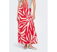 Maxirock ONLY "ONLCHIGO SAKURA LONG SKIRT WVN", Damen, Gr. M (38), barbados cherry aop:flower, Web, Obermaterial: 55% Viskose, 45% Nylon, bedruckt, knöchellang, Röcke Maxirock, Viskosemischung (311989