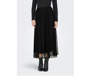 Maxirock ONLY "ONLLAVINA SKIRT JRS", Damen, Gr. L (40), schwarz, Jersey, Obermaterial: 100% Polyester, unifarben, wadenlang, Röcke Maxirock, Polyester (32691727-L) schwarz