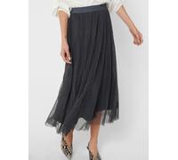 Maxirock ONLY "ONLLAVINA SKIRT JRS", Damen, Gr. S (36), asphalt, Jersey, Obermaterial: 100% Polyester, unifarben, wadenlang, Röcke Maxirock, Polyester (58446813-S) asphalt