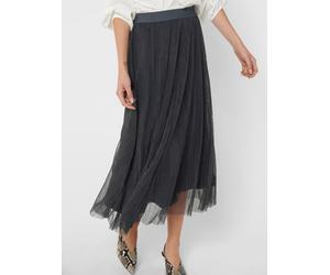 Maxirock ONLY "ONLLAVINA SKIRT JRS", Damen, Gr. S (36), asphalt, Jersey, Obermaterial: 100% Polyester, unifarben, wadenlang, Röcke Maxirock, Polyester (58446813-S) asphalt