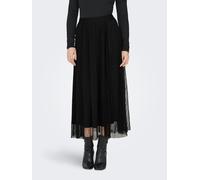 Maxirock ONLY "ONLLAVINA SKIRT JRS", Damen, Gr. XL (42), schwarz, Jersey, Obermaterial: 100% Polyester, unifarben, wadenlang, Röcke Maxirock, Polyester, Topseller (32691727-XL)