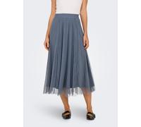 Maxirock ONLY "ONLLAVINA SKIRT JRS", Damen, Gr. XXS (32), blau (flint stone), Jersey, Obermaterial: 100% Polyester, unifarben, wadenlang, Röcke Maxirock, Polyester (16442833-XXS)