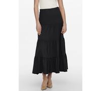 Maxirock ONLY "ONLMAY MAXI SKIRT", Damen, Gr. S (36), schwarz, Jersey, Obermaterial: 100% Baumwolle, unifarben, figurbetont knöchelfrei, Röcke Maxirock, Baumwolle, mit Volant (14832960-S) schwarz