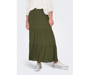 Maxirock ONLY "ONLMIKKA LIFE LONG SKIRT WVN NOOS", Damen, Gr. L (40), grün (grape leaf), Web, Obermaterial: 100% Viskose, unifarben, wadenlang, Röcke Maxirock, Viskose (55256741-L) grape leaf