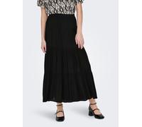 Maxirock ONLY "ONLMIKKA LIFE LONG SKIRT WVN NOOS", Damen, Gr. L (40), schwarz, Web, Obermaterial: 100% Viskose, unifarben, wadenlang, Röcke Maxirock, Viskose (86730259-L) schwarz