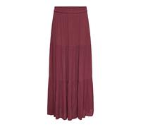 Maxirock ONLY "ONLMIKKA LIFE LONG SKIRT WVN NOOS", Damen, Gr. XL, oxblood rot, Web, Obermaterial: 100% Viskose, unifarben, wadenlang, Röcke Maxirock, Viskose (41091846-XL) oxblood rot