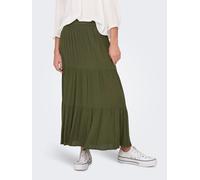 Maxirock ONLY "ONLMIKKA LIFE LONG SKIRT WVN NOOS", Damen, Gr. XS (34), grün (grape leaf), Web, Obermaterial: 100% Viskose, unifarben, wadenlang, Röcke Maxirock, Viskose (55256741-XS) grape leaf