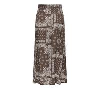 Maxirock ONLY "ONLSAKI AMBEL LONG BAND SKIRT WVN", Damen, Gr. S (36), chocolate martini aop:braun bandana, Web, Obermaterial: 100% Viskose, bedruckt, lang, Röcke Maxirock, Viskose (69159937-S) chocola