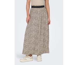 Maxirock ONLY "ONLVENEDIG AOP LIFE LONG SKIRT", Damen, Gr. S (36), silber (silber mink aop:lina small leo), Web, Obermaterial: 100% Viskose, bedruckt, regular fit wadenlang, Röcke Maxirock, Viskose, w