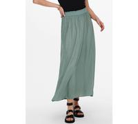 Maxirock ONLY "ONLVENEDIG - Maxilänge mit elastischem Bund für luftigen Komfort", Damen, Gr. L, grün (chinois grün), Web, Obermaterial: 100% Viskose, unifarben, regular fit wadenlang, Röcke Maxirock,