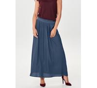 Maxirock ONLY "ONLVENEDIG - Maxilänge mit elastischem Bund für luftigen Komfort", Damen, Gr. M (38), blau (vintage indigo), Web, Obermaterial: 100% Viskose, unifarben, regular fit wadenlang, Röcke Max