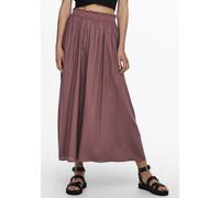 Maxirock ONLY "ONLVENEDIG - Maxilänge mit elastischem Bund für luftigen Komfort", Damen, Gr. XS (34), bunt (rose braun), Web, Obermaterial: 100% Viskose, unifarben, regular fit wadenlang, Röcke Maxiro