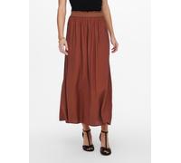 Maxirock ONLY "ONLVENEDIG - Maxilänge mit elastischem Bund für luftigen Komfort", Damen, Gr. XS, henna, Web, Obermaterial: 100% Viskose, unifarben, regular fit wadenlang, Röcke Maxirock, Viskose (6774