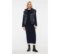 Maxirock SENSES.THE LABEL, Damen, Gr. XL/XXL, blau, Strick, Material: 51% Viskose, 27% Polyester, 22% Polyamid, unifarben, slim fit, Röcke Maxirock, mit Gehschlitz (19995160-XL) blau