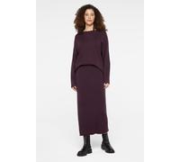 Maxirock SENSES.THE LABEL, Damen, Gr. XL/XXL, lila (deep plum), Strick, Material: 51% Viskose, 27% Polyester, 22% Polyamid, unifarben, slim fit, Röcke Maxirock, mit Gehschlitz (70637363-XL) deep plum