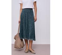 Maxirock STREET ONE, Damen, Gr. 40, cool vintage grün, Stoff, Obermaterial: 94% Polyester, 6% Elasthan; Futter: 100% Viskose, gemustert, normal normal, Röcke Maxirock, mit Mesh (92636016-40) cool vint