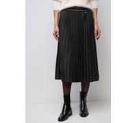Street One Frauen Velours Plissée Rock in Schwarz, Gr: 40