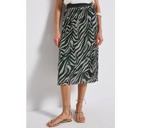 Maxirock STREET ONE, Damen, Gr. 42, grün (pine grove grün), Stoff, Obermaterial: 94% Polyester, 6% Elasthan; Futter: 100% Viskose, animal-print, normal wadenlang, Röcke Maxirock, mit Elastikbund (3722