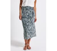 Maxirock STREET ONE, Damen, Gr. 44, blau (arona blau), Stoff, 95% Polyester, 5% Elasthan, bedruckt, normal wadenlang, Röcke Maxirock, mit allover Print (89288632-44) arona blau