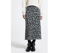 Maxirock STREET ONE STUDIO, Damen, Gr. 34, schwarz, Stoff, Obermaterial: 95% Polyester, 5% Elasthan; Futter: 100% Viskose, gemustert, comfort fit wadenlang, Röcke Maxirock, mit Grafikmuster (19961430-