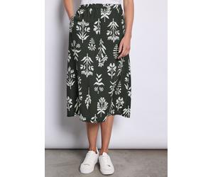 Maxirock STREET ONE STUDIO, Damen, Gr. 40, grün (desert pine grün), Stoff, 88% Viskose, 12% Polyamid, bedruckt, normal wadenlang, Röcke Maxirock, mit Elastikbund (88122239-40) desert pine grün