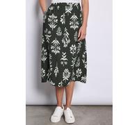 Maxirock STREET ONE STUDIO, Damen, Gr. 44, grün (desert pine grün), Stoff, 88% Viskose, 12% Polyamid, bedruckt, normal wadenlang, Röcke Maxirock, mit Elastikbund (88122239-44) desert pine grün